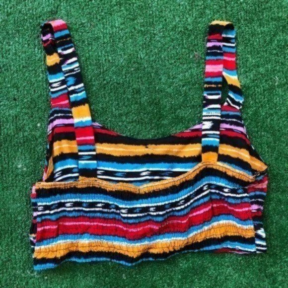 Colorful Sleeveless Crop Top Size L - Picture 6 of 7
